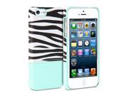 Hard Case for iPhone 5 5S Turquoise Blue Zebra Pattern Snap On Hard Shell Back Case