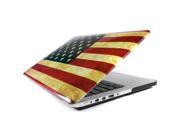 Macbook Pro 13 RETINA DISPLAY Vintage US United States Flag Glossy Crystal Hard Carrying Case Cover Black bottom case