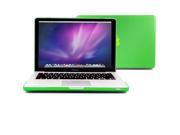 GMYLE Green Rubberized see through Hard Case Skin Cover for Aluminum Unibody 13 Inches Macbook Pro with TPU Transparent Protective Keyboard Cover
