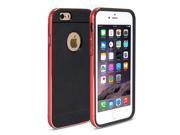 GMYLE Hybrid Case Bumper for iPhone 6 4.7 inch Display Metallic Red Black TPU Protective Hard Shell Back Case