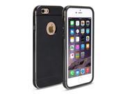 GMYLE Hybrid Case Bumper for iPhone 6 5.5 inch Display Metallic Black TPU Protective Hard Shell Back Case