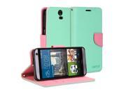 HTC One E9 Plus Case GMYLE Wallet Case Classic for HTC One E9 Plus Mint Green Pink PU Leather Slim Stand Case Cover