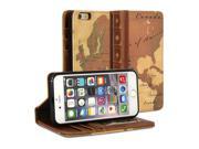 iPhone 6 4.7 Display Case GMYLE Book Case Vintage for iPhone 6 4.7 Display World Map Pattern