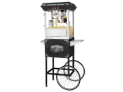 Great Northern Black Antique Style Lincoln Popcorn Popper Machine w Cart 8 Oz