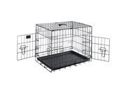 Pet Trex PT2300 24 Folding Pet Crate Kennel All Metal Cage for Dogs Double Door