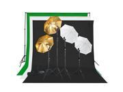 Square Perfect Photography Studio Lighting and Background Kit w Muslin Backdrops