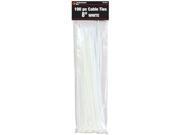 Performance Tool W2908 100 Pc 8 Cable Tie Set White