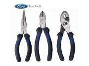 Ford Tools FHT0099 3 Piece Plier Set 6 Slip Joint Diagonal and Long Nose
