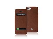 Jisoncase Executive Genuine Leather Flip Case for iPhone 5 JS IP5 002B Brown