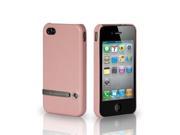 Jisoncase Ultra Slim Fit Premium Leatherette Tripod Stand Case for iPhone 4 4S JS IP4S 006 Pink