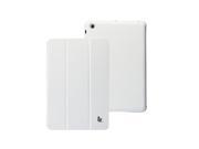 Jisoncase Classic White Premium Leatherette Smart Cover Case for iPad mini