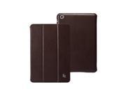 Jisoncase Classic Brown Premium Leatherette Smart Cover Case for iPad mini