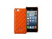 Jisoncase Quilted Genuine Leather iPhone 5 Wallet Case JS IP5 001D Orange