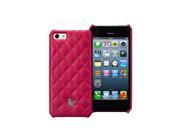 Jisoncase Quilted Genuine Leather iPhone 5 Wallet Case JS IP5 001D Rose