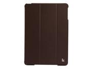 Jisoncase Classic Brown Premium Leatherette Smart Cover Case for iPad Air JS ID5 01H20