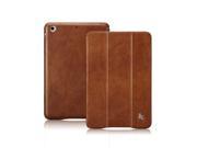 Jisoncase Vintage Brown Genuine Leather Smart Cover Case for iPad mini 2 with Retina Display