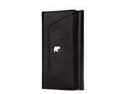 Jisoncase Black Genuine Leather iPhone 5 5S Trifold Wallet Case JS I5S 02C10