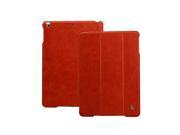 Jisoncase Red Vintage Genuine Leather Smart Cover for iPad Air 2 iPad Air JS ID6 04A30