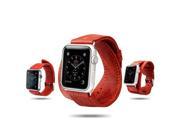 Jisoncase Vintage Red Genuine Leather Interchangeable 4 Piece iWatch Strap Set for Apple Watch 42mm JS AW4 12A30