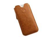 Jisoncase Brown Genuine Leather Magnetic Sleeve Pouch for iPhone 6 Plus 6s Plus JS I6L 11A20