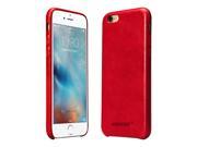 Jisoncase Red Genuine Leather Protective Back Case Cover for Apple iPhone 6 6S JS I6S 02A30