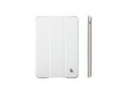 Jisoncase White Classic Premium Leatherette Smart Cover Case for iPad Mini 1 2 3 JS IM2 01H00