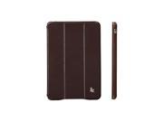 Jisoncase Brown Classic Premium Leatherette Smart Cover Case for iPad Mini 1 2 3 JS IM2 01H20