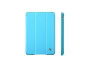 Jisoncase Sky Blue Classic Premium Leatherette Smart Cover Case for iPad Mini 1 2 3 JS IM2 01H40