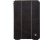 Jisoncase Vintage Black Genuine Leather Smart Cover Case for iPad Mini 4 JS IM4 01A10
