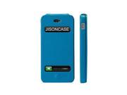 Jisoncase Lake Blue Executive Geniune Leather Flip Case for iPhone se 5 5s JS IP5 02B42