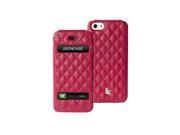 Jisoncase Rose Executive Genuine Leather Flip Case with Suction Cup for iPhone se 5 5s JS IP5 02G33