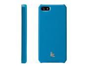 Jisoncase Lake Blue Executive Genuine Leather Wallet Case for iPhone se 5 5s JS IP5 01B42