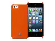 Jisoncase Orange Executive Genuine Leather Wallet Case for iPhone se 5 5s JS IP5 01B90