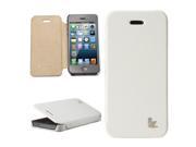 Jisoncase White Fashion Premium Leatherette Folio Case for iPhone se 5 5s JS IP5 03H00