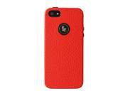 Jisoncase Vintage Red Genuine Leather Elegant Slim Fit Case for iPhone SE 5 5s JS IP5 09C30