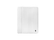 Jisoncase White Premium Leatherette Corner Mount Smart Cover Case for iPad 2 3 4 JS IPD 07I00