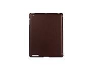 Jisoncase Brown Premium Leatherette Corner Mount Smart Cover Case for iPad 2 3 4 JS IPD 07I20