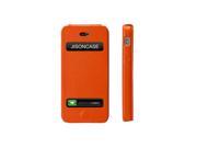 Jisoncase Orange Executive Geniune Leather Flip Case for iPhone SE 5 5s JS IP5 02B90