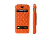 Jisoncase Orange Executive Genuine Leather Flip Case with Suction Cup for iPhone SE 5 5s JS IP5 02G90