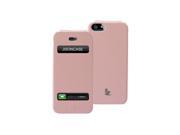 Jisoncase Pink Premium Leatherette Flip Case with Suction Cup for iPhone SE 5 5s JS IP5 02H35