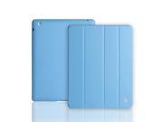 Jisoncase Sky Blue Executive Premium Leatherette Smart Cover Case for iPad 2 3 4 JS IPD 06H40
