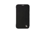 Jisoncase Black Premium Leatherette Fashion Folio Case for Samsung Galaxy Note 2 JS SM7 01H10