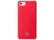 Jisoncase Classic Red Premium Leatherette Wallet Case for iPhone SE 5 5s JS IP5 01H30