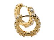 PalmBeach Jewelry 2.40 TCW Round Cubic Zirconia Huggie Hoop Earrings 14k Gold Plated .5
