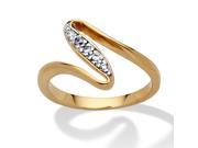 PalmBeach Jewelry Round Cubic Zirconia 14k Yellow Gold Plated Free Form Ring