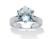PalmBeach Jewelry 3.80 TCW Round Genuine Blue Topaz Solitaire Ring in Sterling Silver