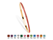 Birthstone Stackable Eternity Bangle Bracelet in Yellow Gold Tone July Simulated Ruby