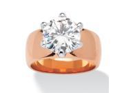 PalmBeach Jewelry 4 TCW Round Cubic Zirconia Solitaire Ring in Rose Gold Plated