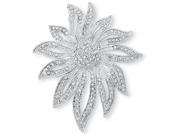 PalmBeach Jewelry Round Crystal Pave Silvertone Flower Pin
