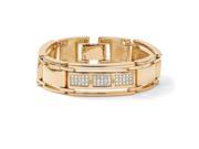 PalmBeach Jewelry 14k Gold Plated DiamonUltra™ Cubic Zirconia Bar Link Bracelet